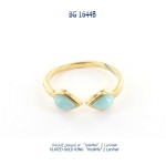 bague plaqué or blue stone plated gold ring